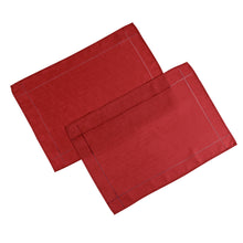 Load image into Gallery viewer, Linen Look Red - Slubbed Table Cloth Range