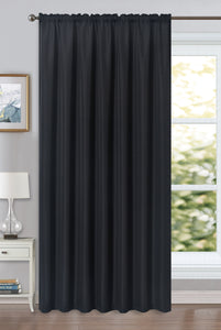 Linen Look Black - Voile Panel Textured Slubbed Effect
