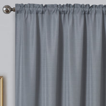 Load image into Gallery viewer, Linen Look Grey - Voile Panel Textured Slubbed Effect Charcoal Slate