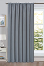 Load image into Gallery viewer, Linen Look Grey - Voile Panel Textured Slubbed Effect Charcoal Slate