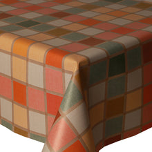 Load image into Gallery viewer, PVC Mosaic Check Multi - Wipe Clean Table Cloth Tile Yellow Orange Green Peach
