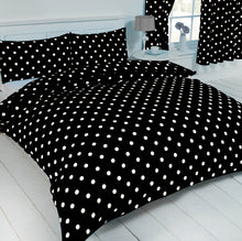 Load image into Gallery viewer, Polka Dot Black - Pillowcase Pair White Spots
