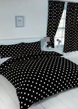 Load image into Gallery viewer, Polka Dot Black - Curtain Pair White Spots