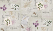 Load image into Gallery viewer, PVC Postcards - Wipe Clean Table Cloth Vintage Shabby Chic Grey Purple