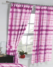 Load image into Gallery viewer, Stanford Mauve - 66x72&quot; Curtains Chevron Check Purple Lilac Red
