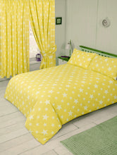 Load image into Gallery viewer, Stars Yellow White - Curtain Pair