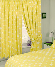 Load image into Gallery viewer, Stars Yellow White - Curtain Pair
