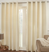 Load image into Gallery viewer, Waffle Cream - Eyelet / Ring Top Curtain Pair Natural
