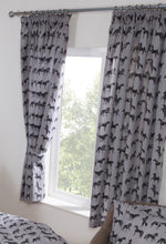 Load image into Gallery viewer, Wild Spirit - Curtain Pair Equestrian Pony Horses Grey Black