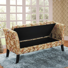 Load image into Gallery viewer, Anastasia Gold - Storage Window Seat Jacquard Floral