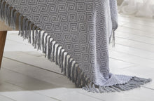 Load image into Gallery viewer, Ascot Grey Throw 130cm x 170cm - Geometric Diamond White Weave