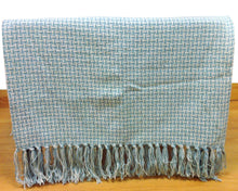 Load image into Gallery viewer, Basket Weave Blue Throw 130cm x 180cm - Duckegg Tasselled