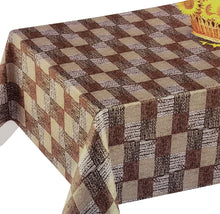 Load image into Gallery viewer, PVC Basket Weave Brown - Wipe Clean Table Cloth Textile Effect