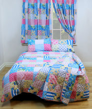 Load image into Gallery viewer, Patchwork Blue - Duvet Cover Set Geometric Pink Beige White
