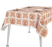 Load image into Gallery viewer, PVC Bouquet Natural - Wipe Clean Table Cloth Beige Brown Latte Floral Leaf Scroll Patchwork
