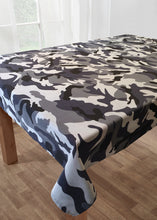 Load image into Gallery viewer, Camo Black - Table Cloth Range Army Camouflage Grey Charcoal
