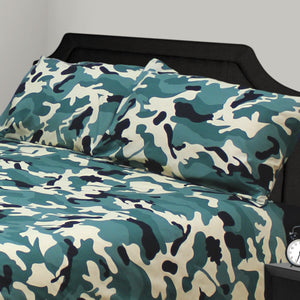 Camo Green - Duvet Cover Set Army Camouflage Khaki Beige Black