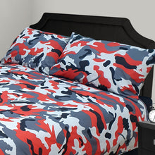 Load image into Gallery viewer, Camo Red - Pillowcase Pair Army Camouflage Grey Black