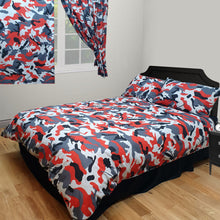 Load image into Gallery viewer, Camo Red - Pillowcase Pair Army Camouflage Grey Black

