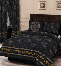 Load image into Gallery viewer, Celestial - Duvet Cover Set Astronomy Constellations Horoscope Star Signs Black Yellow White
