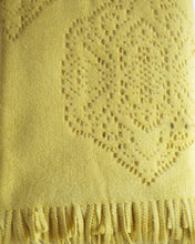 Load image into Gallery viewer, Charlotte Mustard Throw 130cm x 170cm - Knit Effect Yellow Tasselled