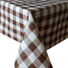 Load image into Gallery viewer, PVC Large Check Brown - Wipe Clean Table Cloth Chocolate Picnic