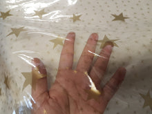 Load image into Gallery viewer, PVC Stars Gold On Clear - Wipe Clean Table Cloth