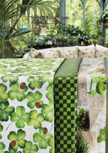 Load image into Gallery viewer, PVC Clover - Wipe Clean Table Cloth Dots Irish Luck Ladybird Green Red