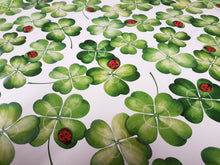 Load image into Gallery viewer, PVC Clover - Wipe Clean Table Cloth Dots Irish Luck Ladybird Green Red