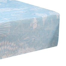 Load image into Gallery viewer, Fitted Sheet Coastal - Sea Shells Beach Nautical Compass Blue White