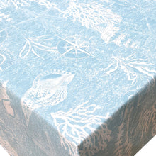 Load image into Gallery viewer, Fitted Sheet Coastal - Sea Shells Beach Nautical Compass Blue White