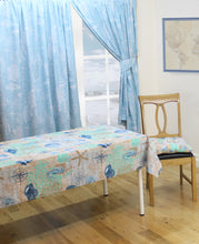 Load image into Gallery viewer, Coastal Multi - Table Cloth Range Sea Shells Beach Nautical Compass Blue White Beige