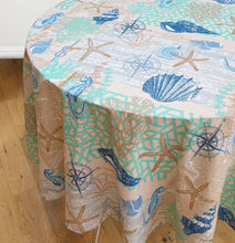 Load image into Gallery viewer, Coastal Multi - Table Cloth Range Sea Shells Beach Nautical Compass Blue White Beige