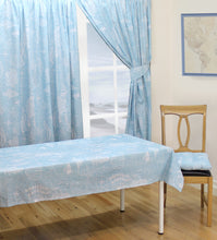 Load image into Gallery viewer, Coastal Rev - Table Cloth Range Sea Shells Beach Nautical Compass Blue White