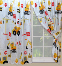 Load image into Gallery viewer, Construction - Curtain Pair Diggers Road Works Tools
