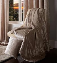 Load image into Gallery viewer, Esquire Ivory Throw 130cm x 170cm - Plain Crushed Velvet Blanket