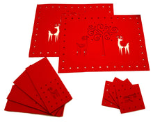Load image into Gallery viewer, Deer Red Felt - Christmas Table Range, Cutlery Set, Runner, Coasters, Placemats