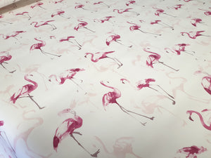 PVC Flamingo Pink - Wipe Clean Table Cloth Tall Birds Silhouettes