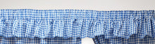 Load image into Gallery viewer, Gingham Check Bluebell - Curtain Pair Or Pelmets Country Cottage Cotton Blue White