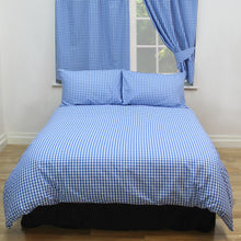 Load image into Gallery viewer, Fitted Sheet Gingham Check Bluebell - Country Cottage Cotton Blue White