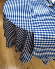 Load image into Gallery viewer, Gingham Check Bluebell - Table Cloth Range Country Cottage Cotton Blue White