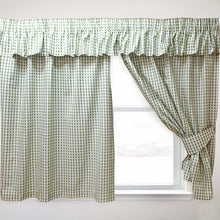 Load image into Gallery viewer, Gingham Check Sage - Curtain Pair Or Pelmets Country Cottage Cotton Green White