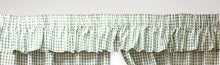 Load image into Gallery viewer, Gingham Check Sage - Curtain Pair Or Pelmets Country Cottage Cotton Green White