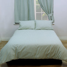 Load image into Gallery viewer, Fitted Sheet Gingham Check Sage - Country Cottage Cotton Green White