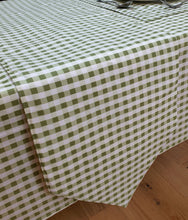 Load image into Gallery viewer, Gingham Check Sage - Table Cloth Range Country Cottage Cotton Green White
