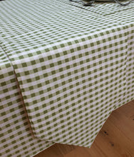 Load image into Gallery viewer, Gingham Check Sage - Table Cloth Range Country Cottage Cotton Green White
