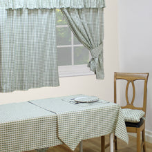 Load image into Gallery viewer, Gingham Check Sage - Table Cloth Range Country Cottage Cotton Green White