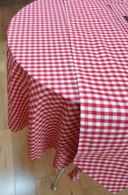 Load image into Gallery viewer, Gingham Check Cherry - Table Cloth Range Country Cottage Cotton Red White
