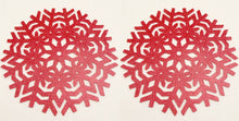 Load image into Gallery viewer, Glitter Snowflake Red Placemats & Coasters - Christmas Table Range