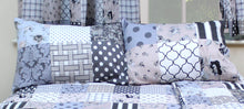 Load image into Gallery viewer, Patchwork Grey - Pillowcase Pair Polka Check Black White